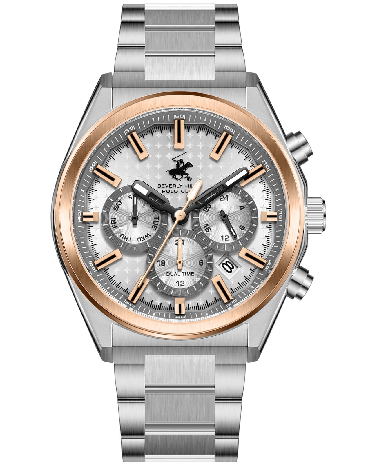 Beverly Hills Polo Club Beverly Hills Polo Club BP3831X.530  BP3831X.530 кварцевые мужские часы серый циферблат, браслет нержавеющая сталь — вид спереди
