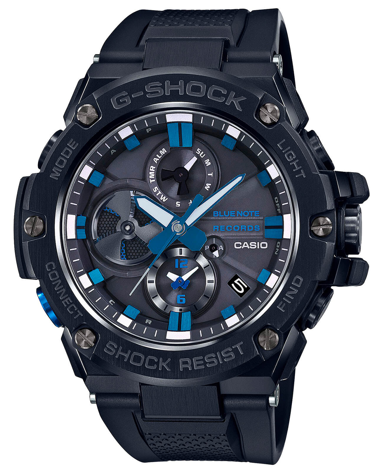 Casio Casio G-Shock GST-B100BNR-1A лимитированной серии GST-B100BNR-1A электронные мужские часы черный циферблат, браслет пластик — вид спереди