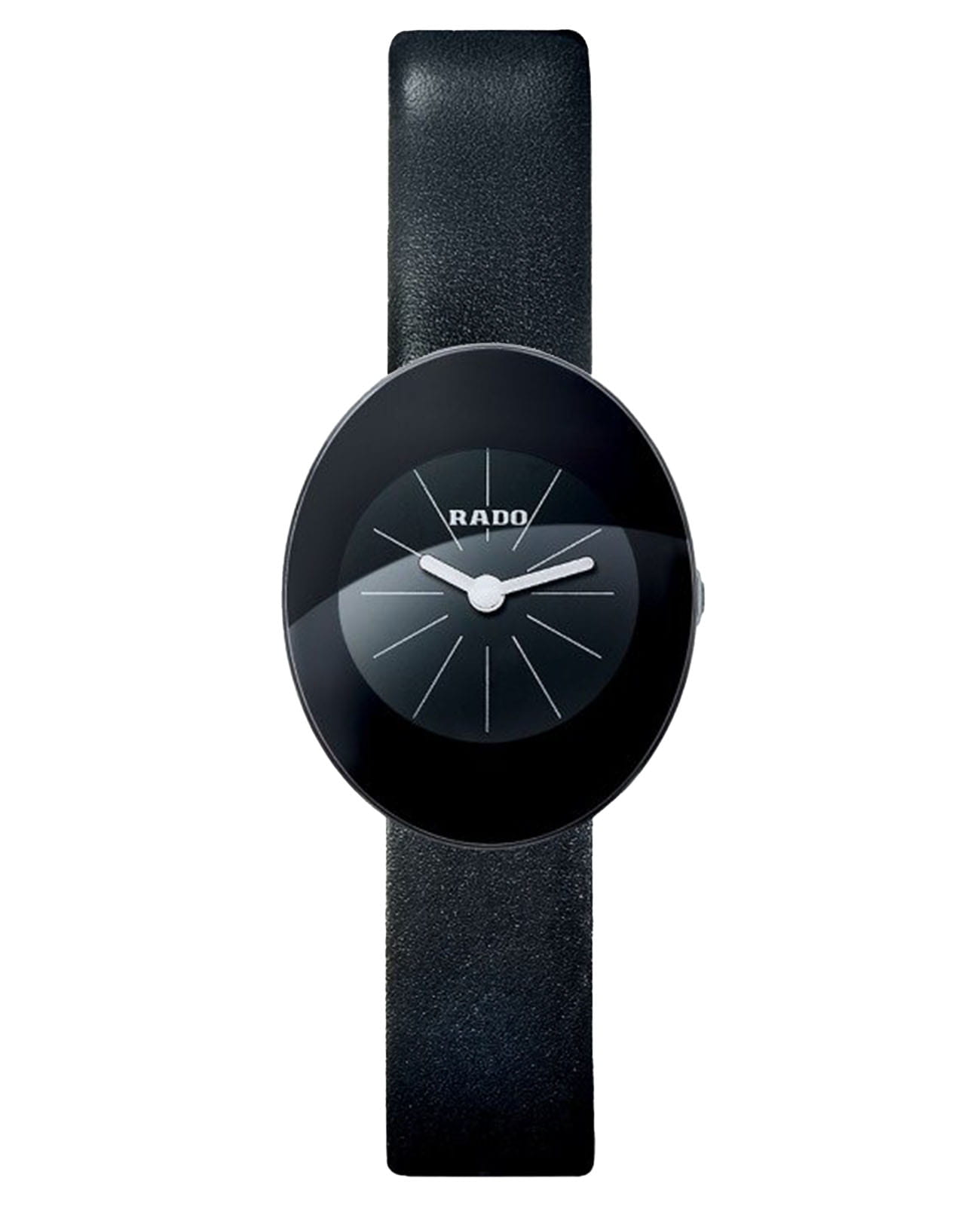 Rado Rado Esenza R53743175  R53743175 кварцевые женские часы черный циферблат, браслет кожаный — вид спереди