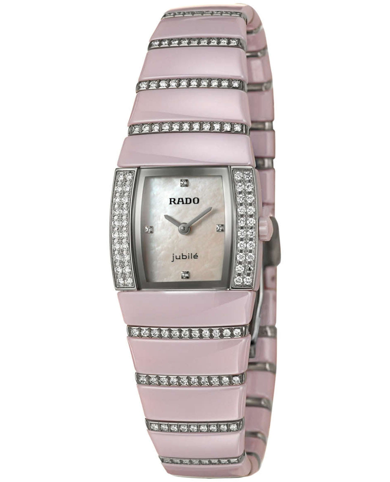 Rado Rado Sintra R13652901  R13652901 кварцевые женские часы белый циферблат, браслет керамика — вид спереди