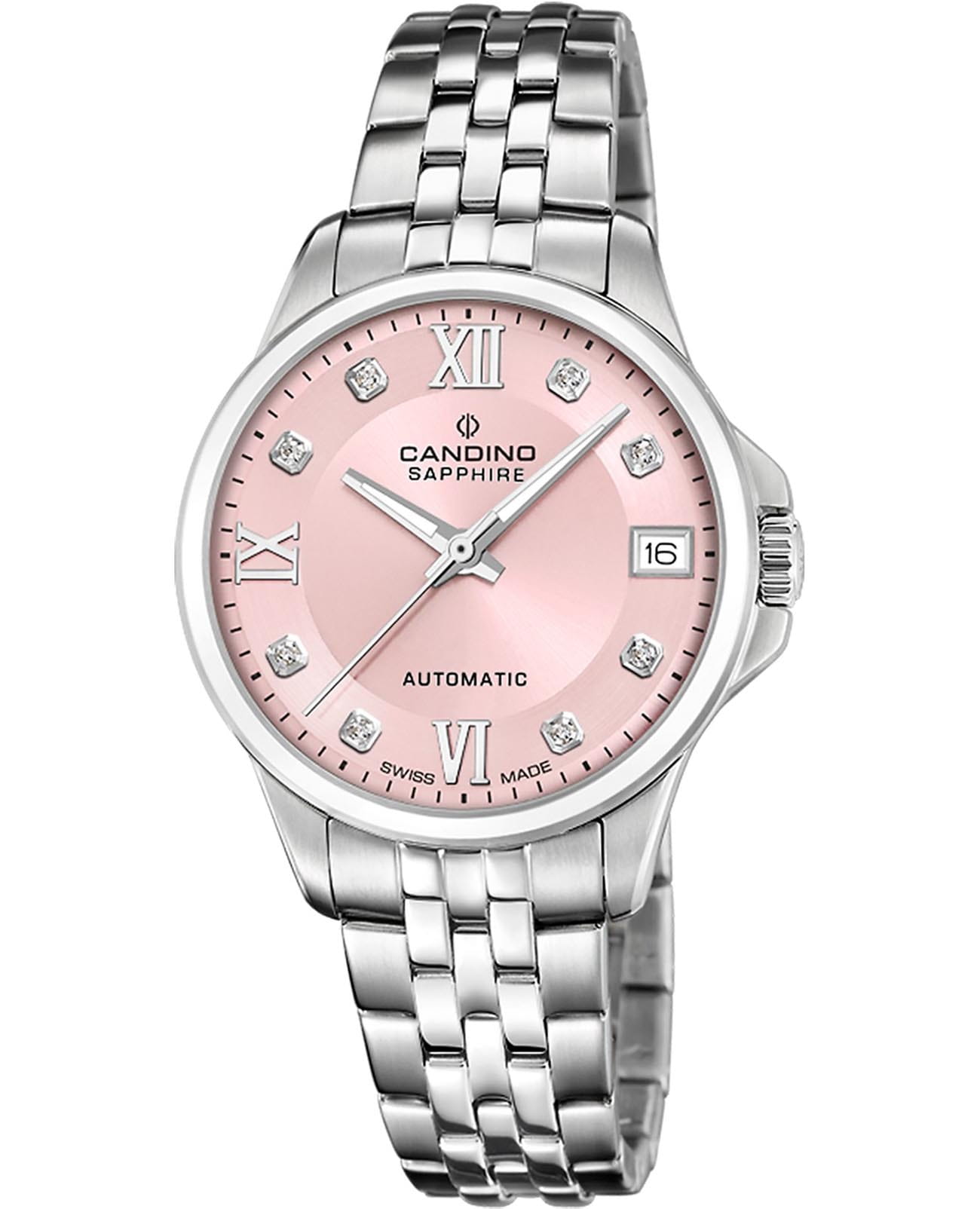 Candino Candino Automatic Ladies C4770/3  C4770/3 механические женские часы розовый циферблат, браслет нержавеющая сталь — вид спереди