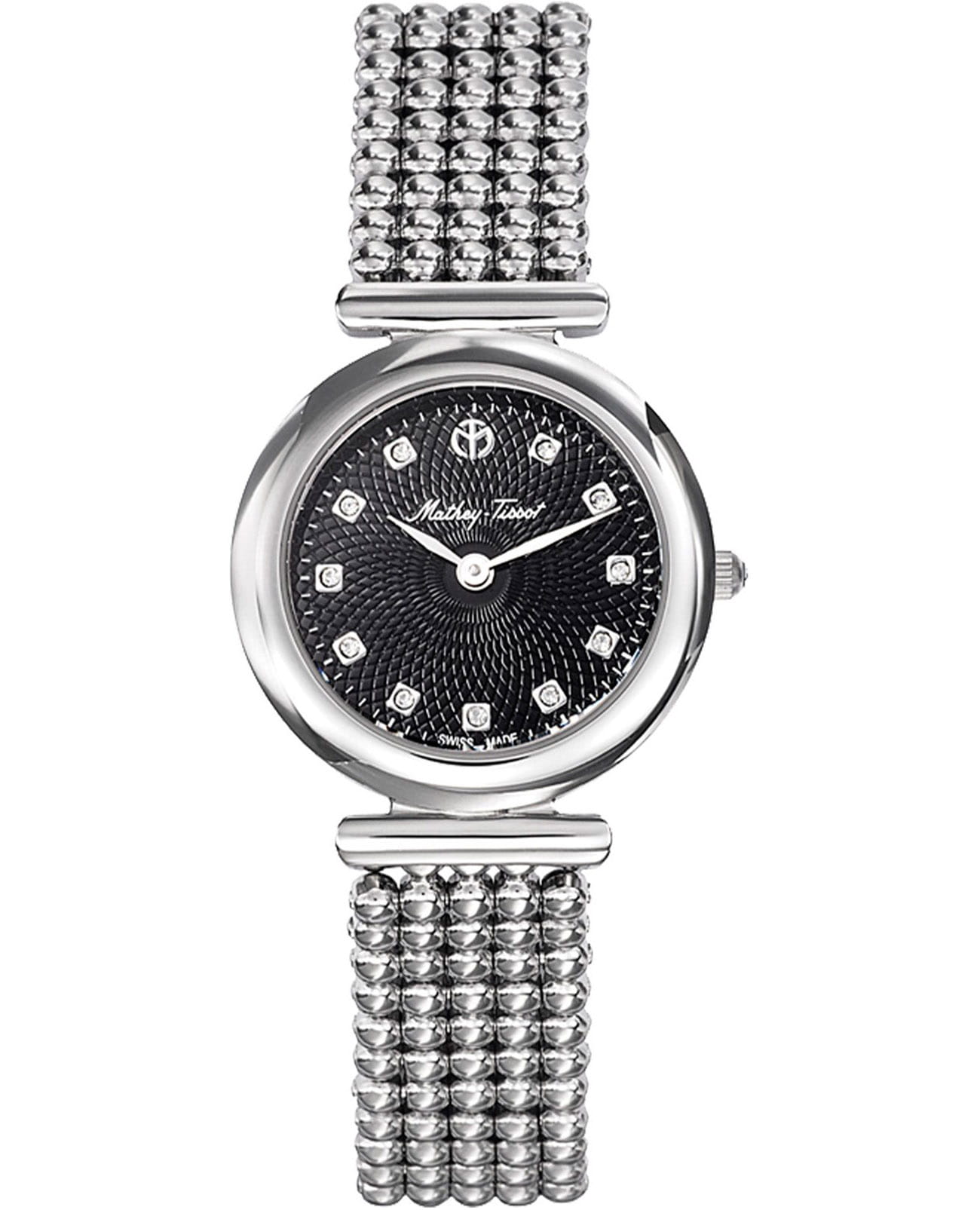 Mathey-Tissot Mathey-Tissot Allure D539AN  D539AN кварцевые женские часы черный циферблат, браслет нержавеющая сталь 316l — вид спереди