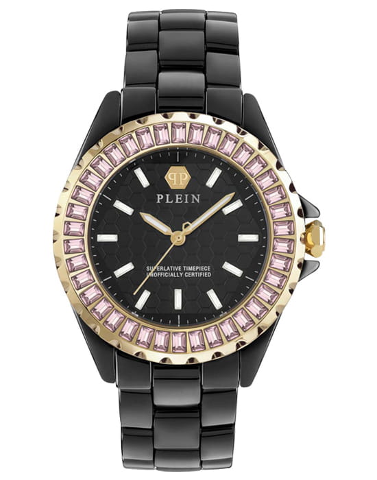Philipp Plein Philipp Plein PWPPA0324  PWPPA0324 кварцевые женские часы черный циферблат, браслет керамика — вид спереди