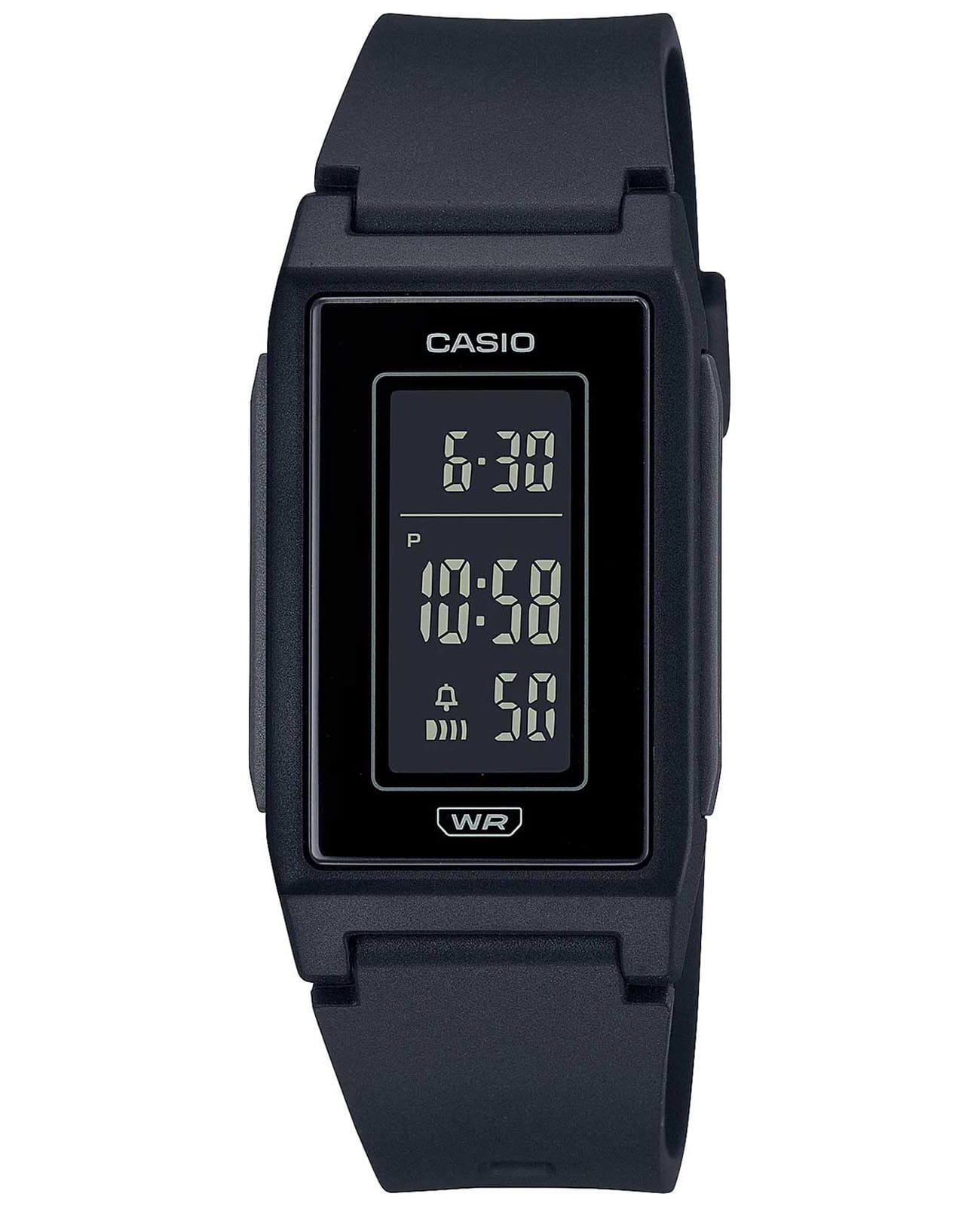 Casio Casio Collection LF-10WH-1DF (LF-10WH-1)  LF-10WH-1EF кварцевые женские часы черный циферблат, браслет пластик — вид спереди