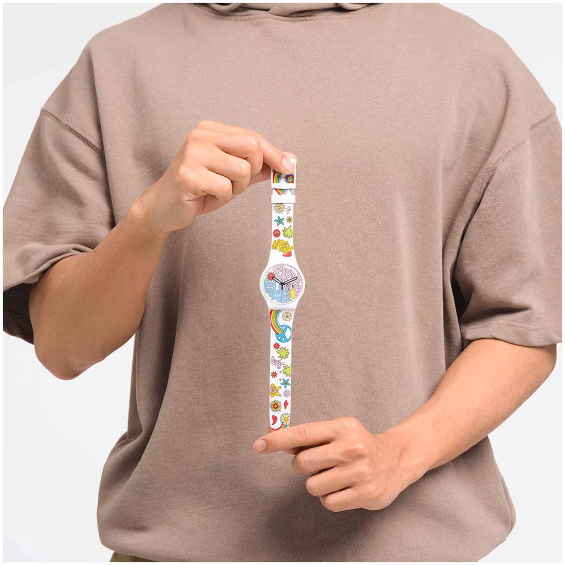 Swatch Swatch New Gent Bioceramic Standard SO32W107 мужские часы прозрачный циферблат на запястье