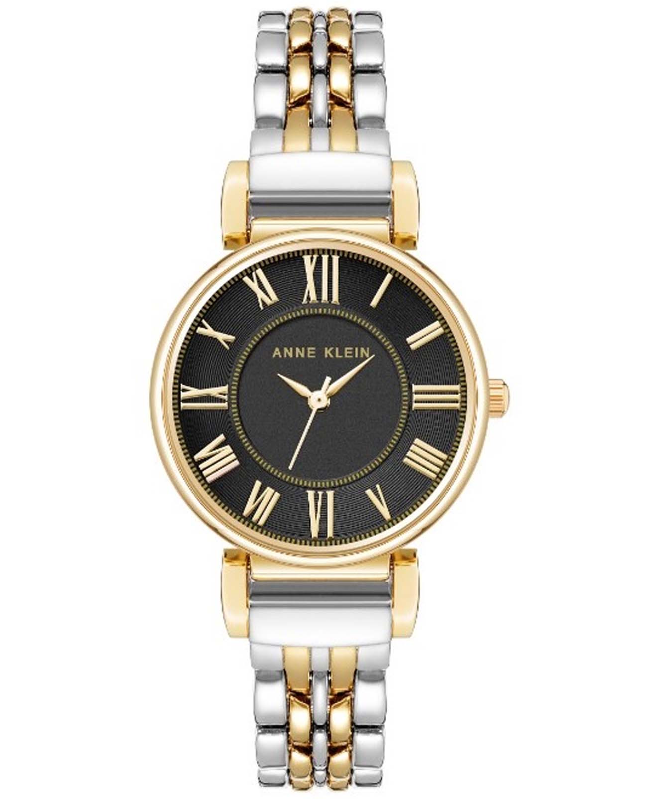Anne Klein Anne Klein 2159BKTT  2159BKTT кварцевые женские часы черный циферблат, браслет сталь c pvd покрытием — вид спереди