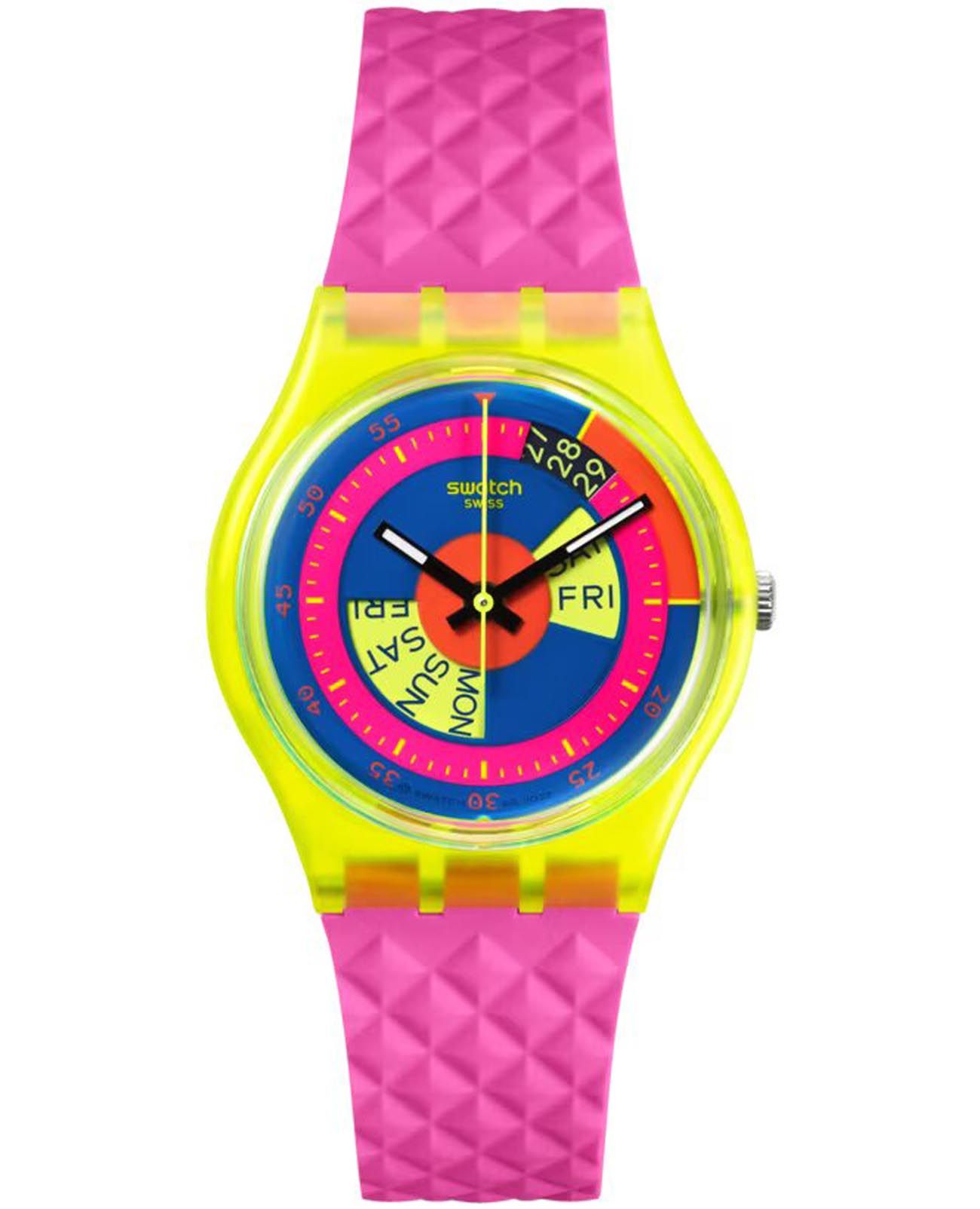 Swatch Swatch Gent Biosourced Standard SO28J700  SO28J700 кварцевые женские часы цветной циферблат, браслет силикон — вид спереди