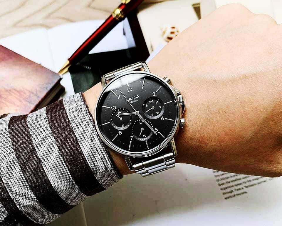 Casio Casio Collection MTP-E321D-1AVDF (MTP-E321D-1A) , наручные мужские часы фото под углом