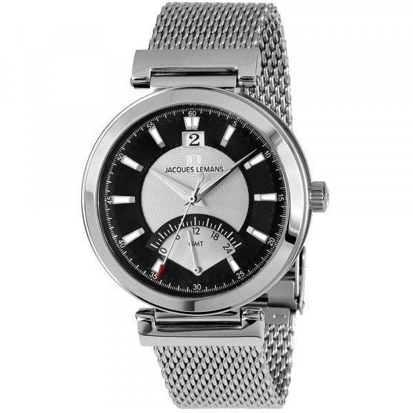 Jacques Lemans Jacques Lemans 1-1697D  1-1697D кварцевые мужские часы серый циферблат, браслет нержавеющая сталь — вид спереди