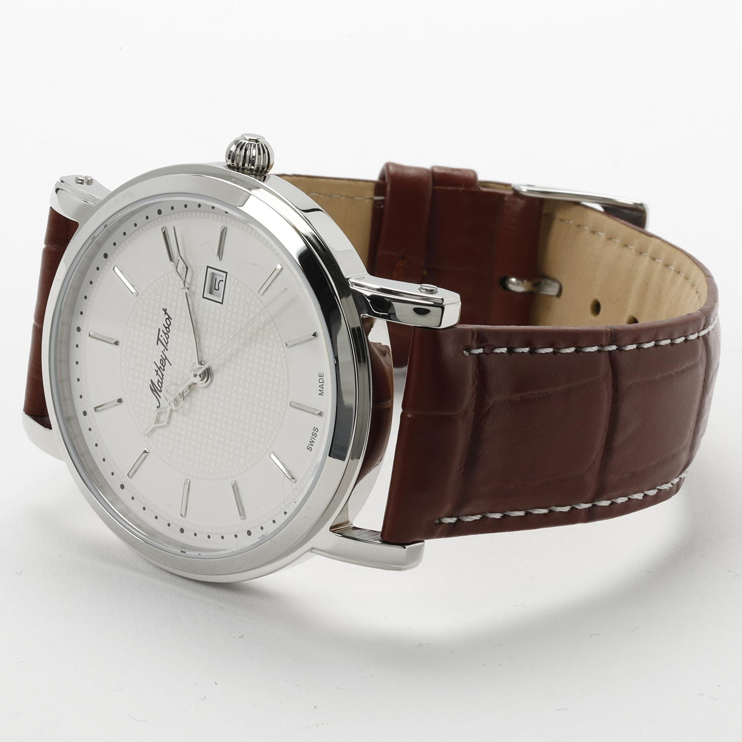 Mathey-Tissot Mathey-Tissot City Leather HB611251AI,  швейцария мужские часы на браслете кожаный боковой вид