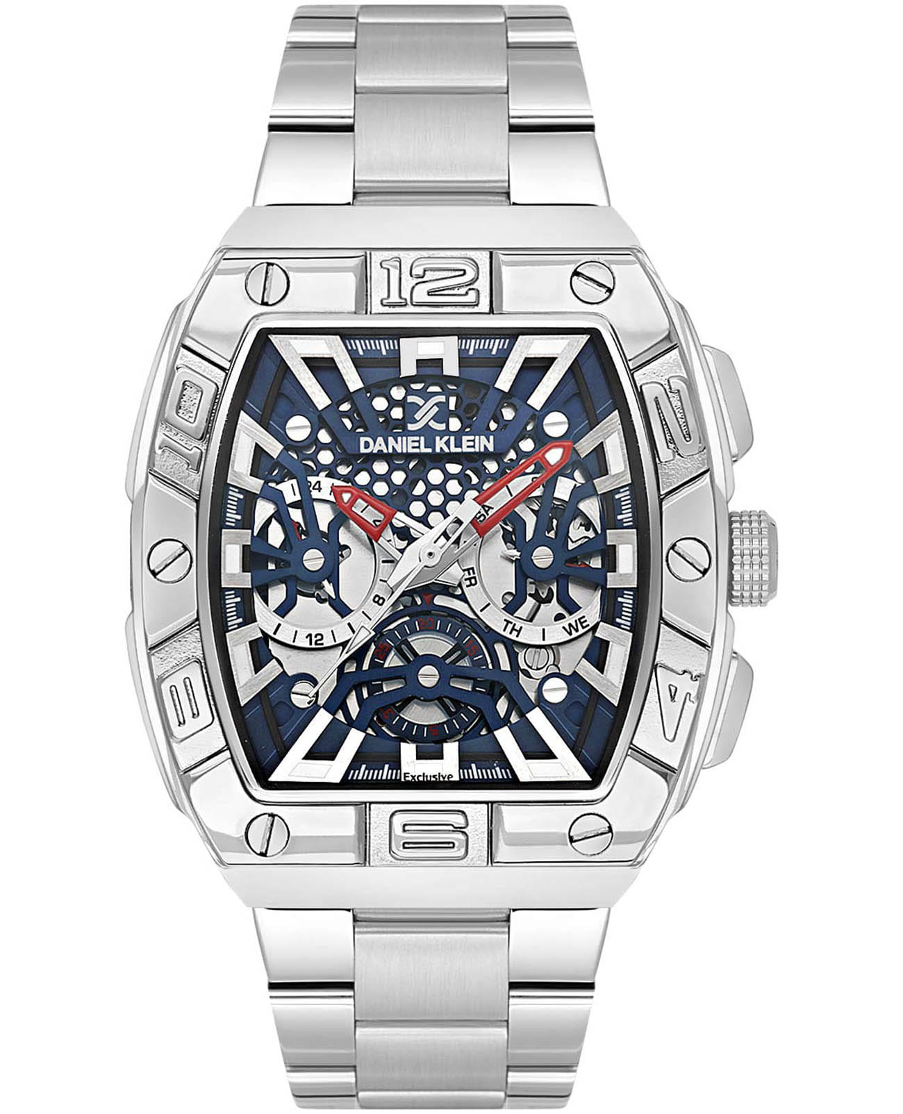 Daniel Klein Daniel Klein Exclusive DK.1.13756-2  DK.1.13756-2 кварцевые мужские часы синий циферблат, браслет нержавеющая сталь — вид спереди