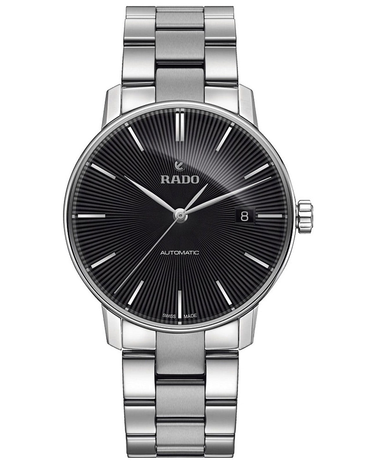 Rado Rado Coupole Classic Automatic R22860153 Classic R22860153 механические мужские часы черный циферблат, браслет нержавеющая сталь — вид спереди