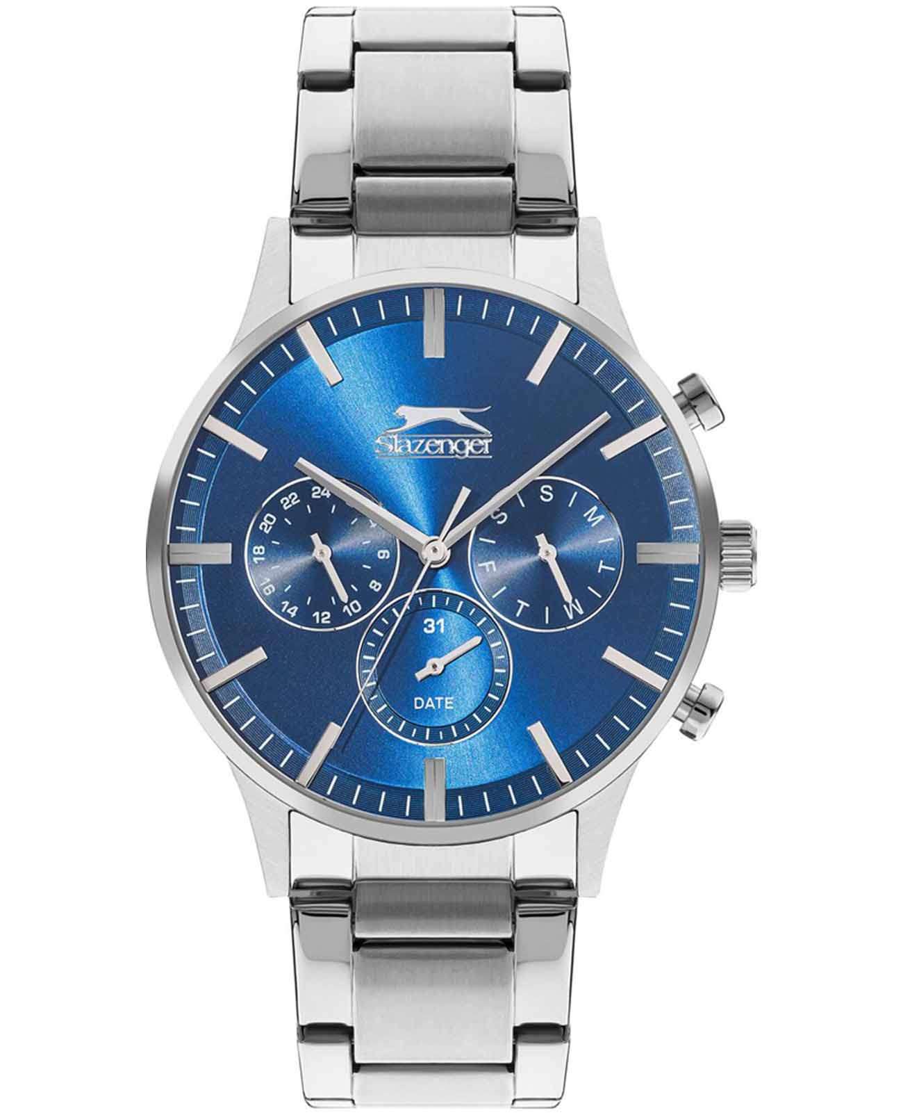 Slazenger Slazenger SL.09.2214.2.01  SL.09.2214.2.01 кварцевые мужские часы синий циферблат, браслет нержавеющая сталь — вид спереди