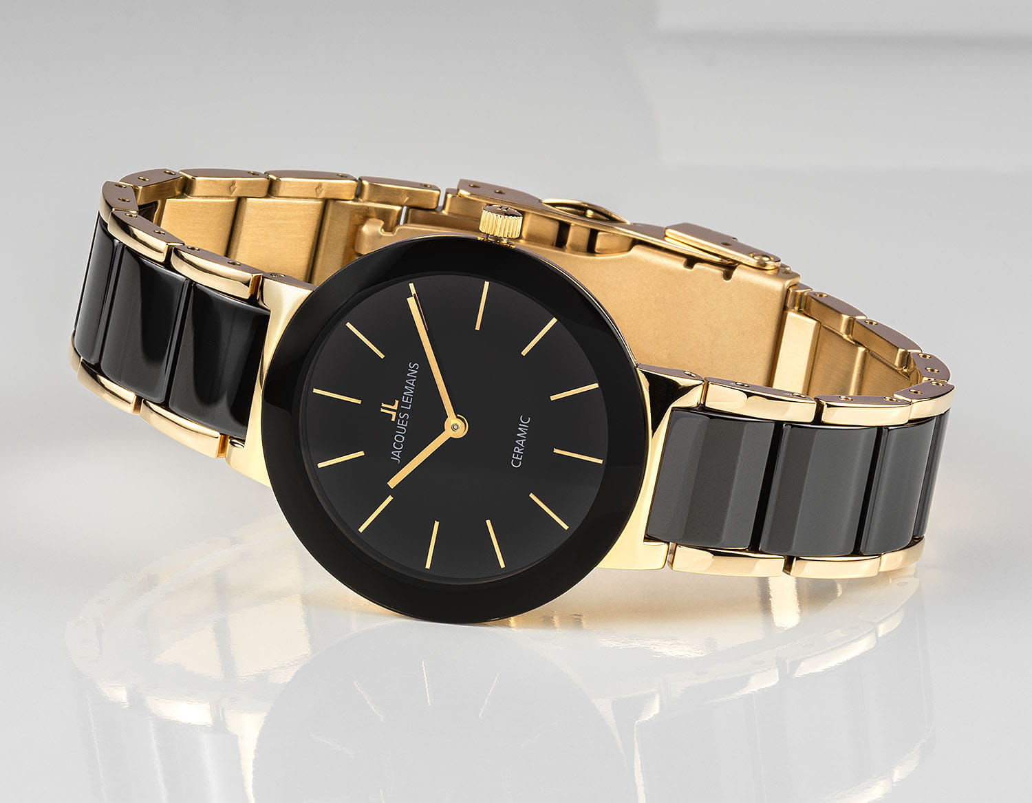 Jacques Lemans Jacques Lemans High Tech Ceramic 42-7E,  австрия женские часы на браслете керамика боковой вид