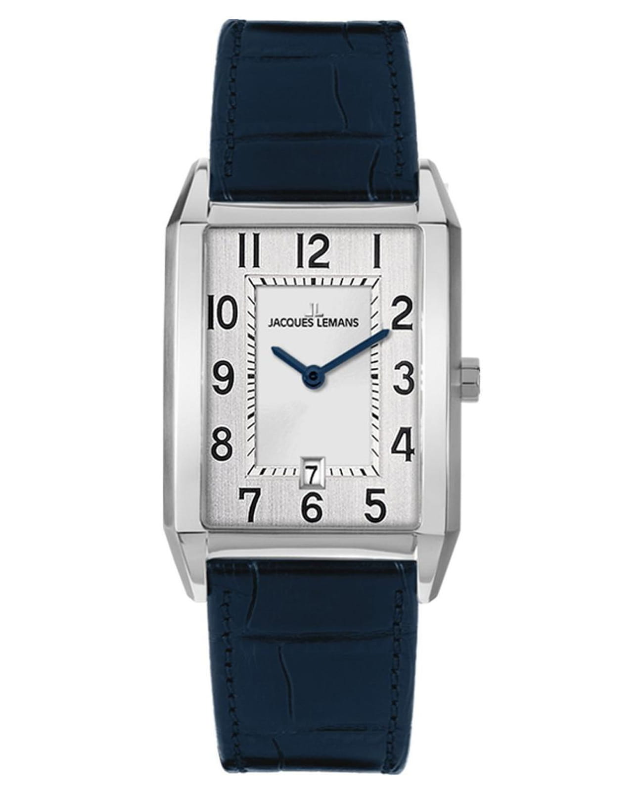 Jacques Lemans Jacques Lemans Classic 1-2160A  1-2160A кварцевые мужские часы белый циферблат, браслет кожаный — вид спереди