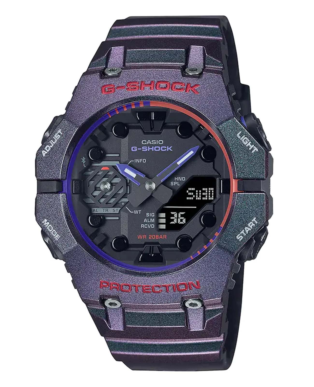 Casio Casio G-Shock GA-B001AH-6ADR (GA-B001AH-6A) лимитированной серии GA-B001AH-6A электронные мужские часы антрацитовый циферблат, браслет пластик — вид спереди