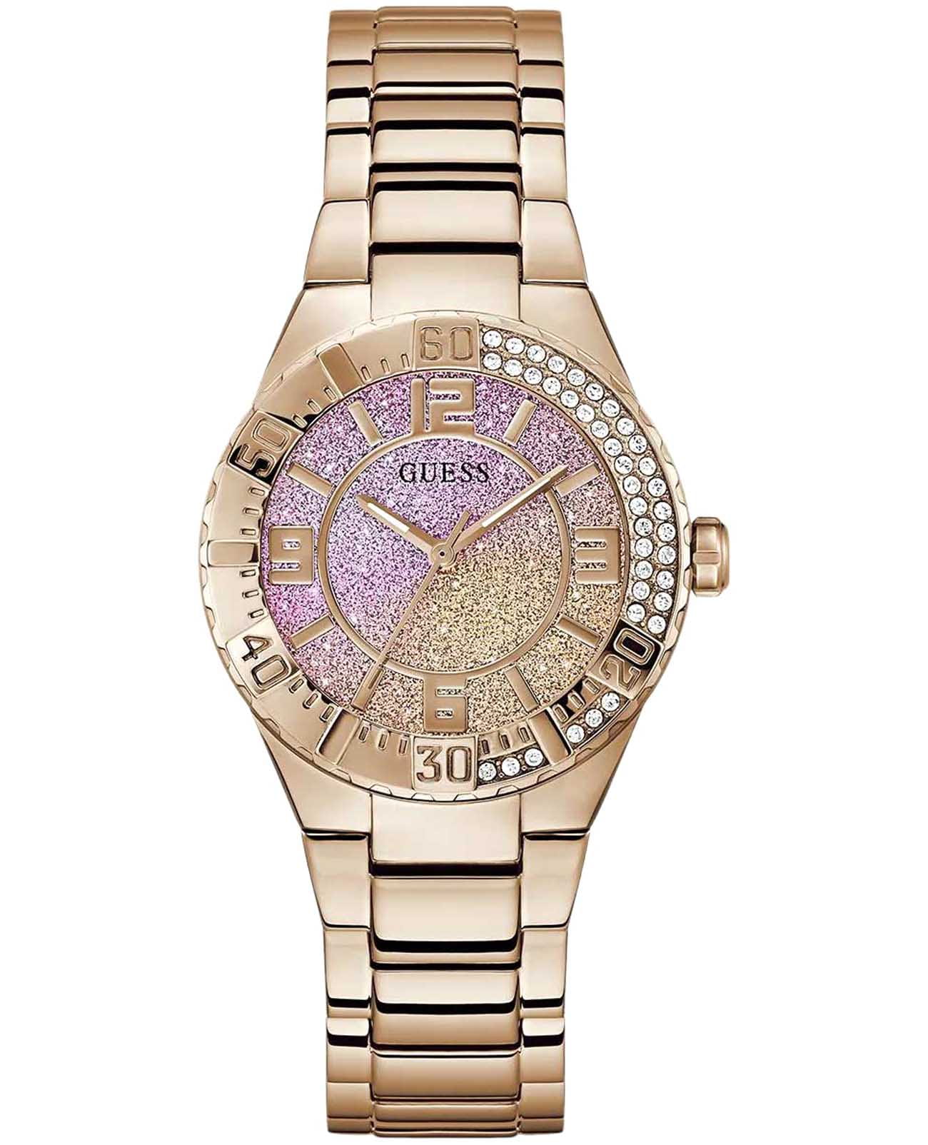 Guess Guess Dress GW0882L3  GW0882L3 кварцевые женские часы цветной циферблат, браслет нержавеющая сталь с ip-покрытием — вид спереди