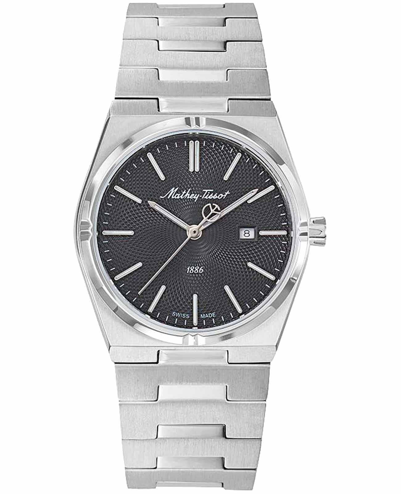 Mathey-Tissot Mathey-Tissot Zeus D118AN  D118AN кварцевые женские часы черный циферблат, браслет нержавеющая сталь — вид спереди