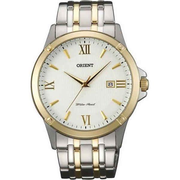 Orient Orient UNF4002W (FUNF4002W)  FUNF4002W  мужские часы белый циферблат, браслет  — вид спереди
